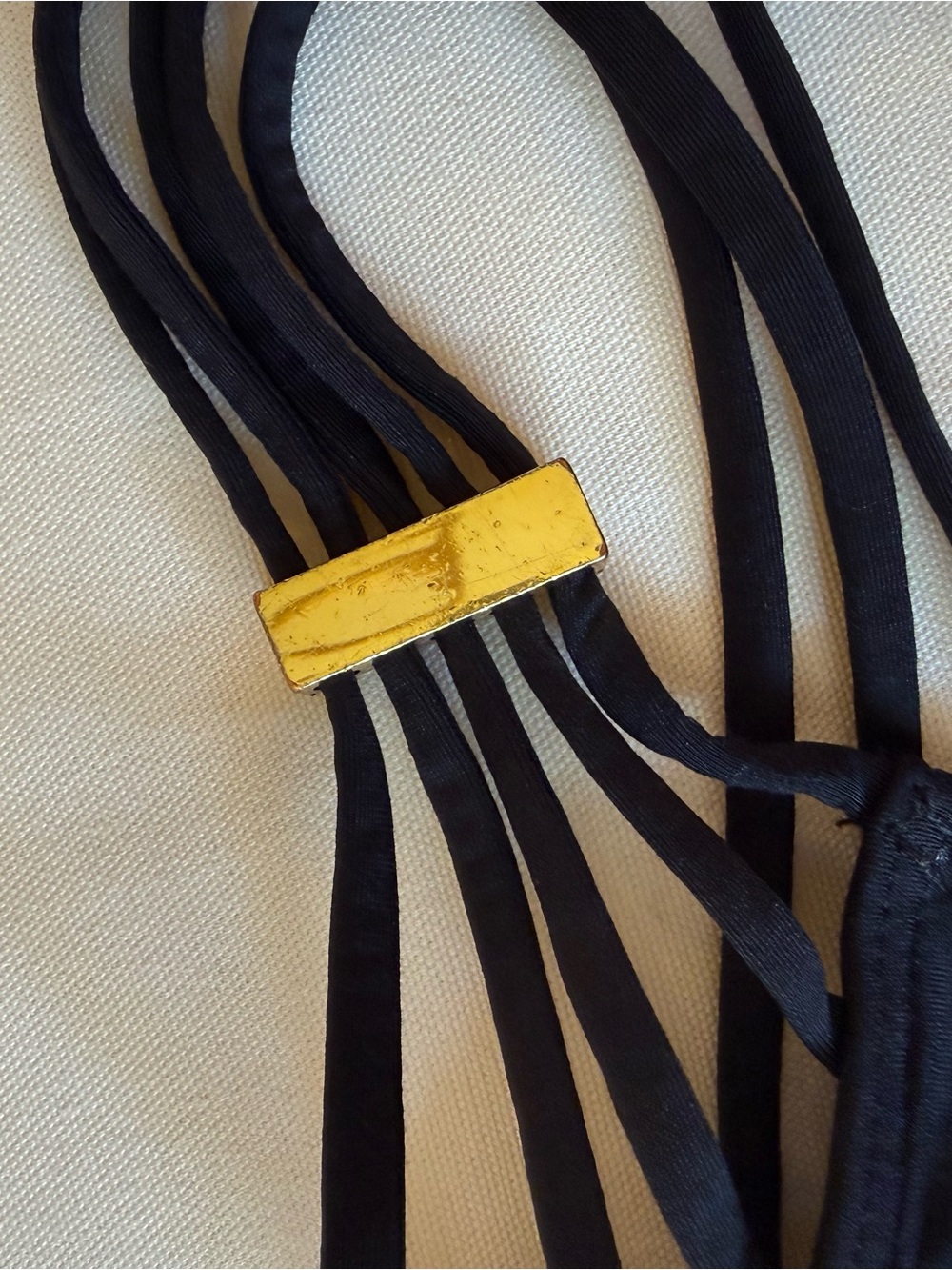 Victoria's Secret Black Strappy Push-Up Bikini Set with Gold Accents - Picture 7 of 12